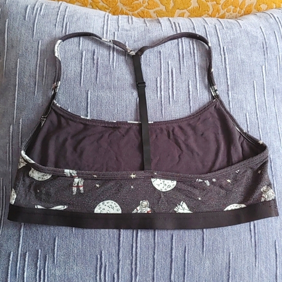 MeUndies t-back Astronaut/Space Bralette. Medium. Black and White - Picture 2 of 5